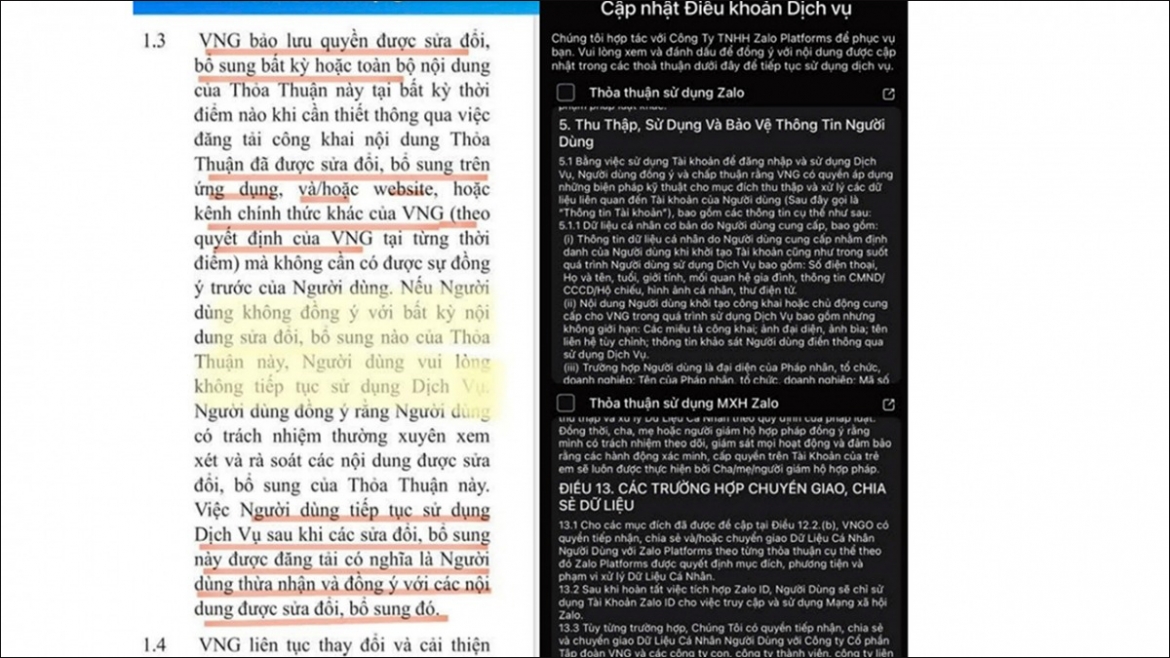 zalo dua ra dieu khoan moi ve du lieu Uy ban canh tranh quoc gia vao cuoc hinh anh 1