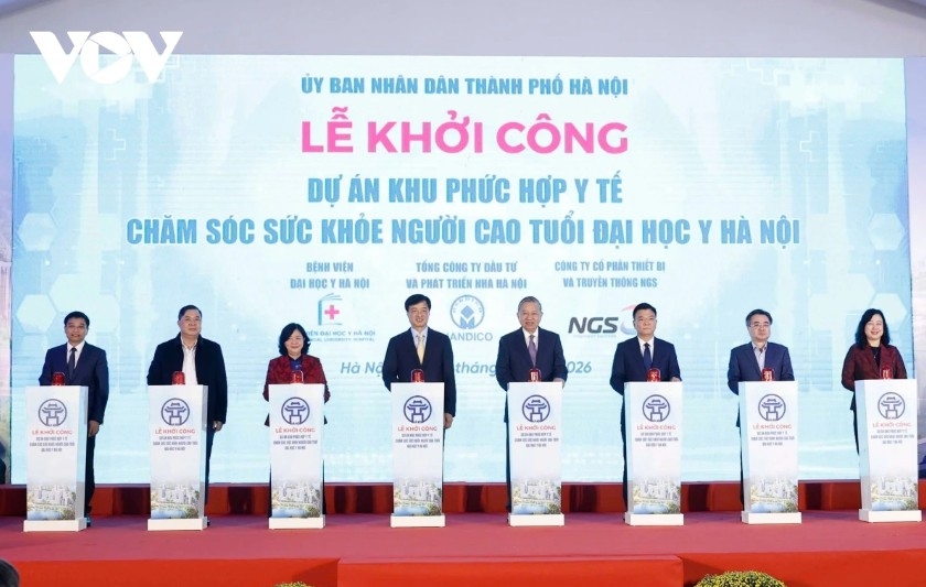 party chief attends groundbreaking of elderly healthcare complex in hanoi picture 1