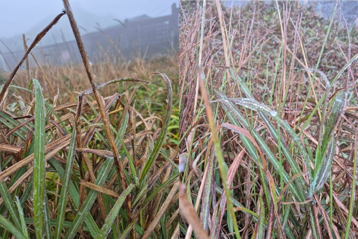 Nhiệt độ xuống 0,3°C, băng giá xuất hiện trên đỉnh Mẫu Sơn