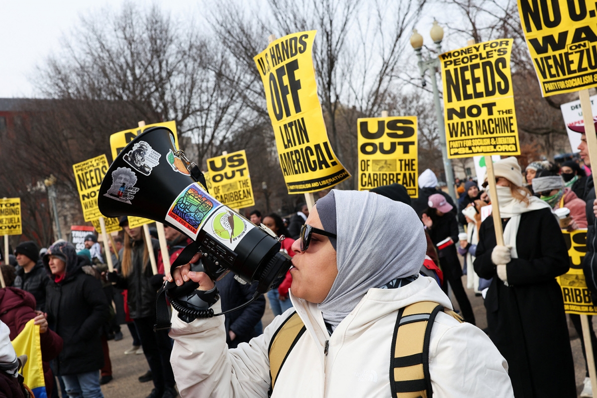 Biểu tình tại nhiều thành phố của Mỹ phản đối chiến dịch quân sự ở Venezuela