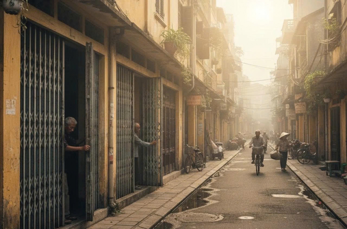 Tiếng cửa sắt - thanh âm một ngày mới ở Hà Nội