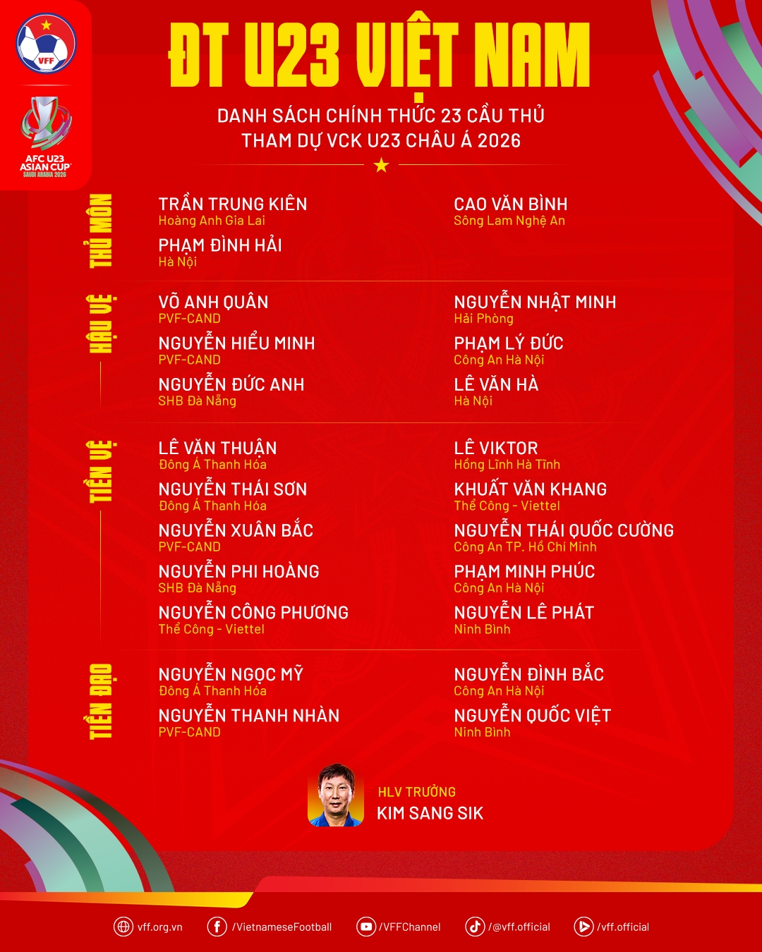 u23 viet nam mat tien dao truoc tran ra quan o vck u23 chau A 2026 hinh anh 2