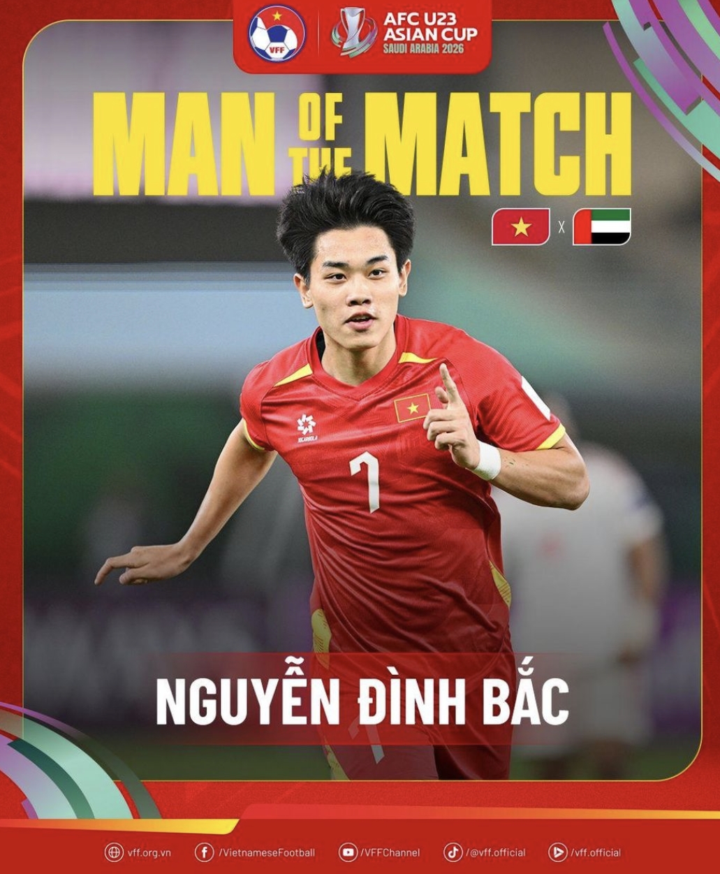 AFC honours Dinh Bac after outstanding performance against UAE