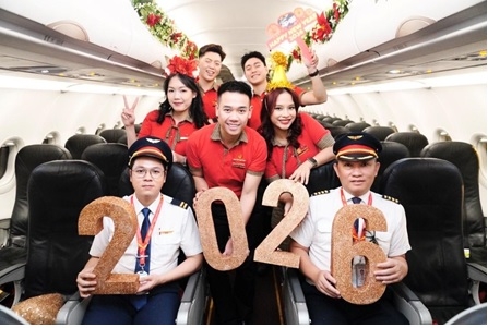 Đón năm mới 2026 rộn ràng niềm vui cùng Vietjet ở độ cao 10.000 m