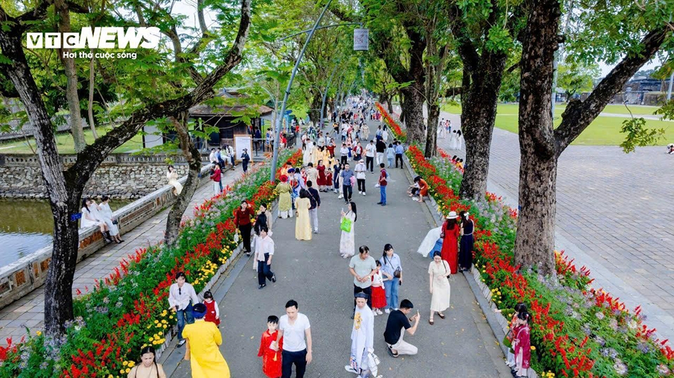 foreign visitors embrace lunar new year traditions at hue imperial citadel picture 1