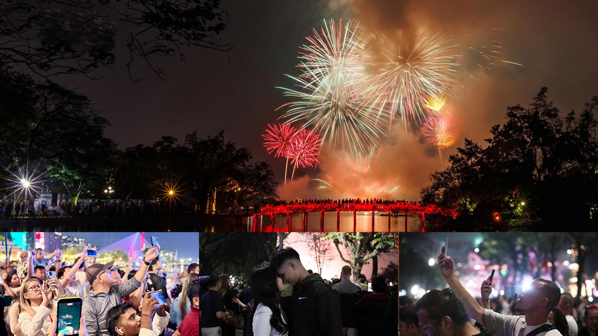 Fireworks light up Vietnam’s skies as people welcome Lunar New Year 2026