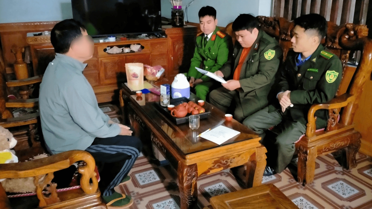 Bắt quả tang 2 người khai thác gỗ rừng tự nhiên trái phép ở Thái Nguyên