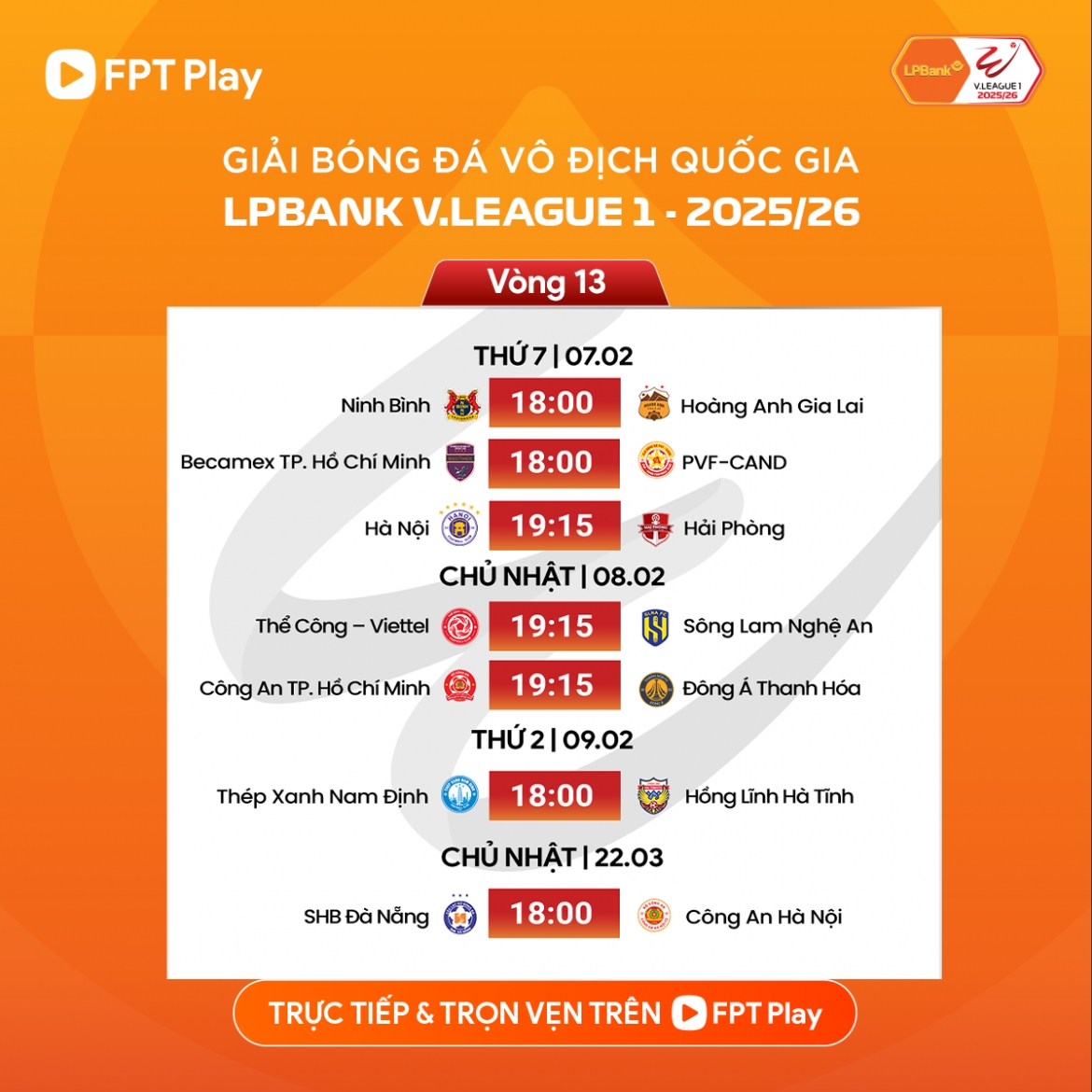 lich thi dau vong 13 v-league 2025 2026 ninh binh so tai hagl hinh anh 1