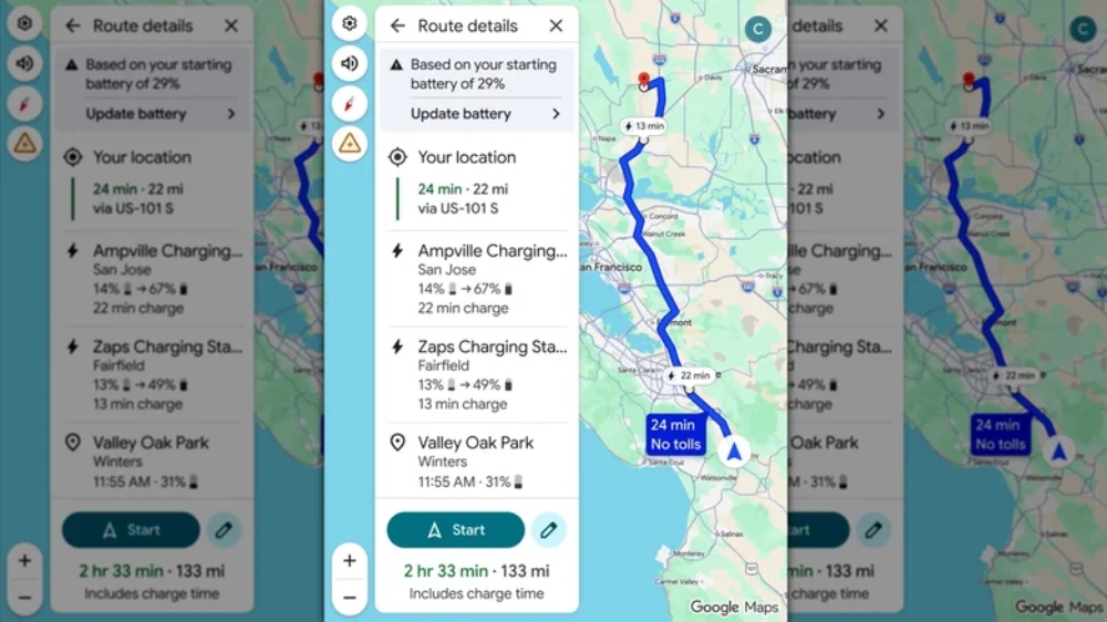 Di xa bang xe dien de hon voi tinh nang du doan pin moi tu google maps hinh anh 2