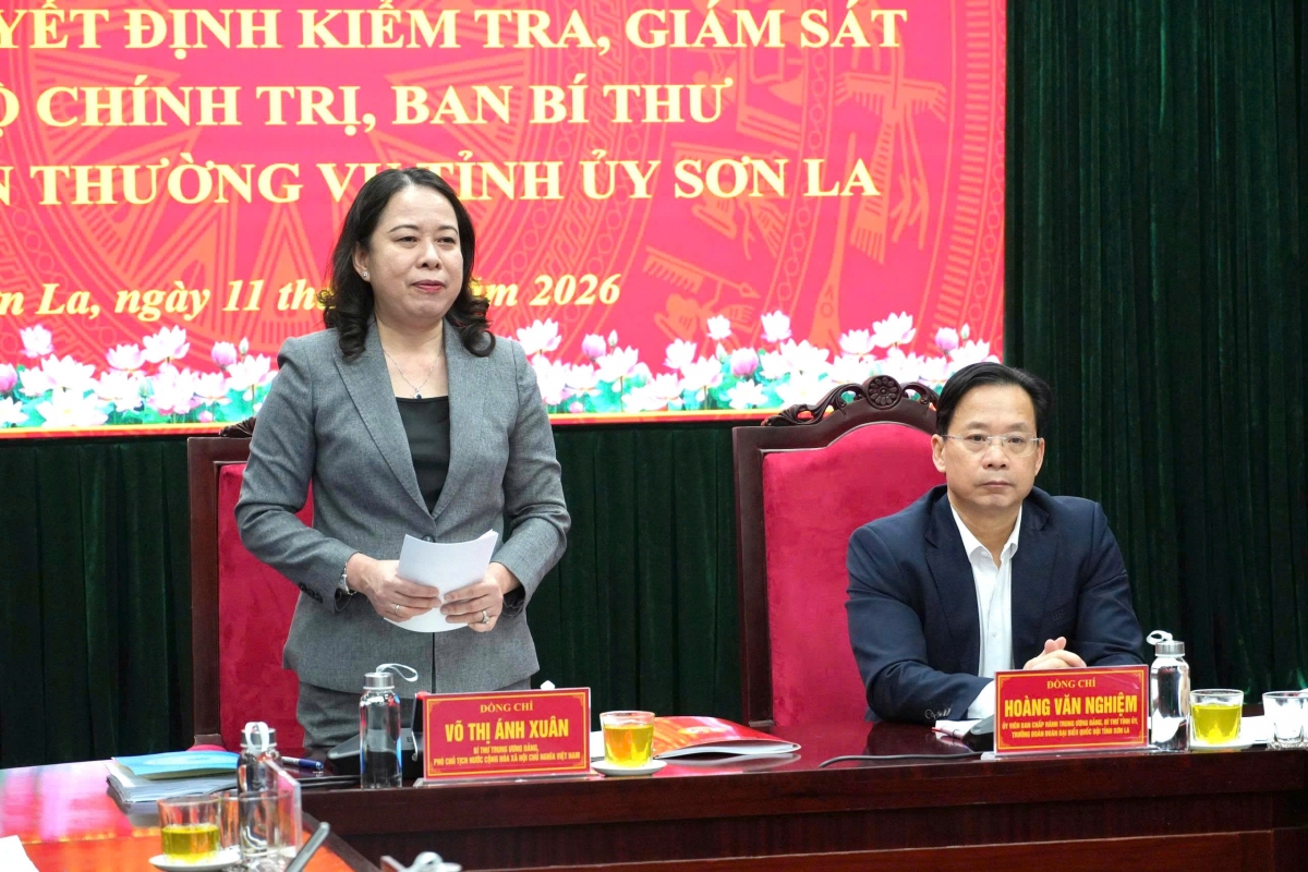 Phó Chủ tịch nước Võ Thị Ánh Xuân làm việc tại tỉnh Sơn La