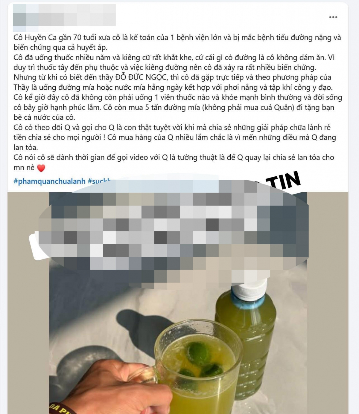 uong nuoc mia dac co chua benh tieu duong hinh anh 1