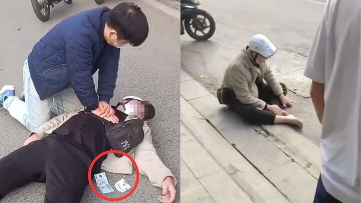 thay nguoi bat dong tren pho, sao khong cuu ma nem tien le nhu voi nguoi chet hinh anh 1