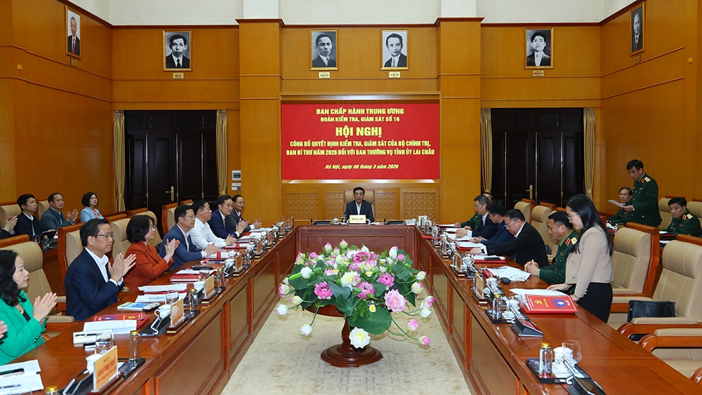 Dai tuong phan van giang lam truong doan kiem tra ban thuong vu tinh uy lai chau hinh anh 1