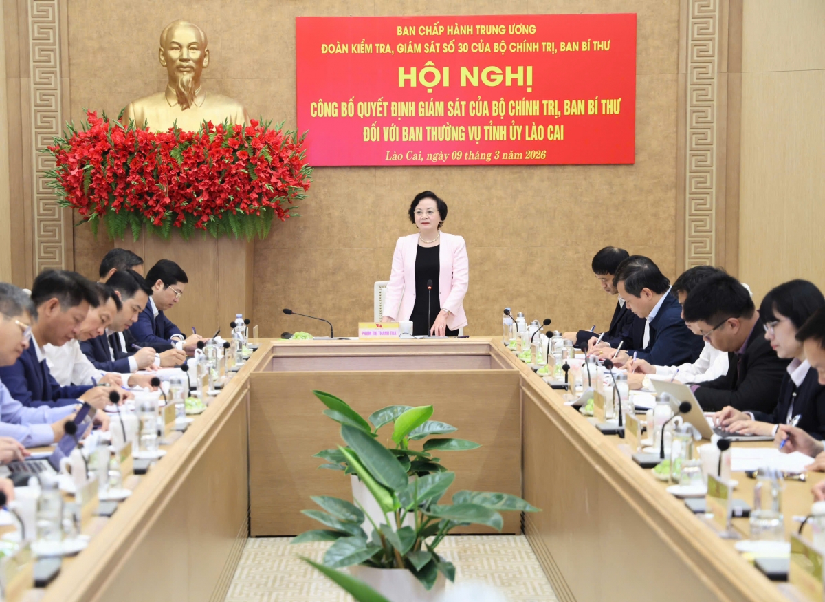 cong bo quyet dinh kiem tra, giam sat doi voi ban thuong vu tinh uy lao cai hinh anh 1