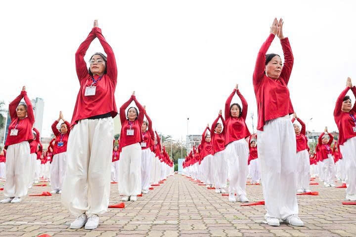 hanoi elderly set vietnam record with mass paper fan dance performance picture 8