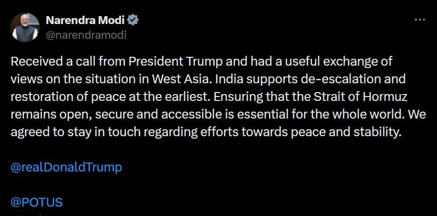 lanh dao my - An Do dien dam ve cang thang quanh eo bien hormuz hinh anh 1