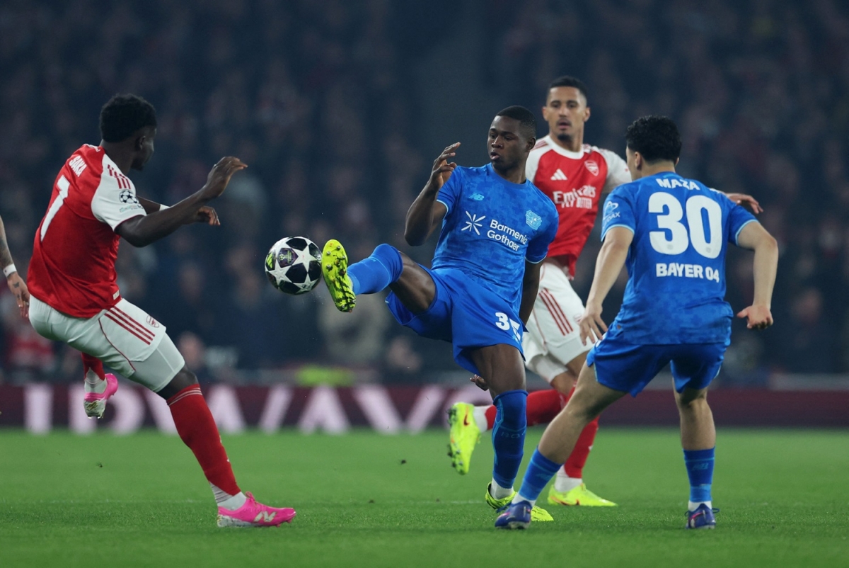 truc tiep arsenal 0-0 leverkusen tim ve vao tu ket cup c1 chau Au hinh anh 1