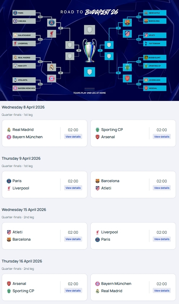 lich thi dau tu ket cup c1 chau Au 2025 2026 hinh anh 1