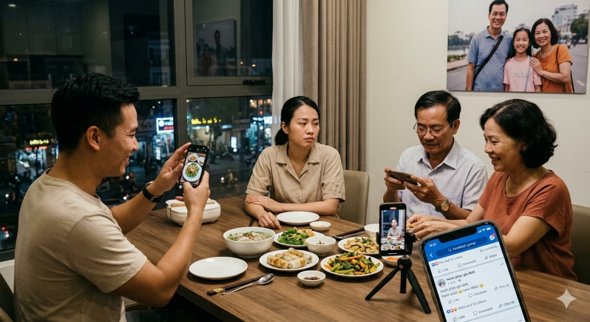  hanh phuc ao va ap luc lam dau trong gia dinh nghien mang xa hoi hinh anh 1