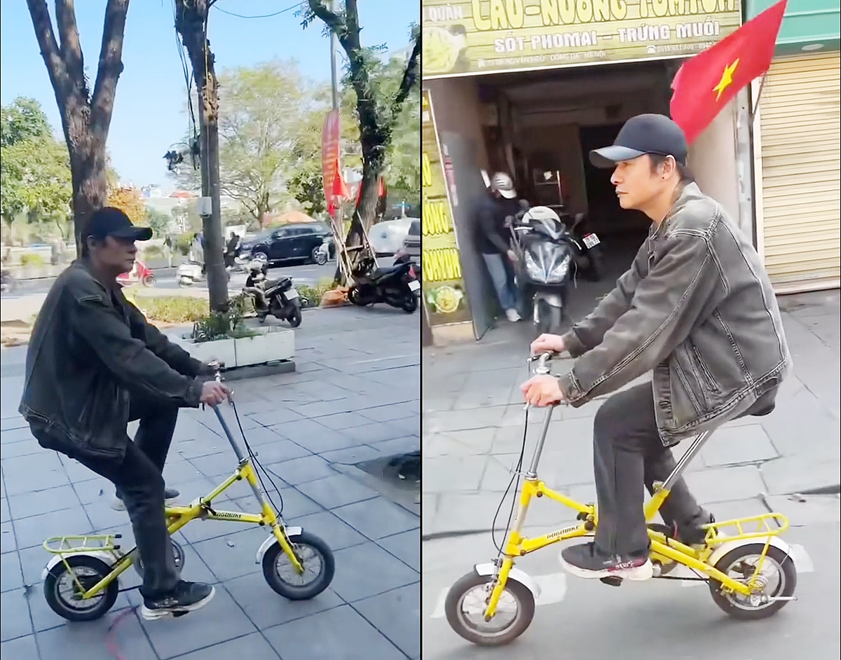 sao viet 11 3 xang dau tang gia, dien vien vo hoai nam dap xe di lam hinh anh 1