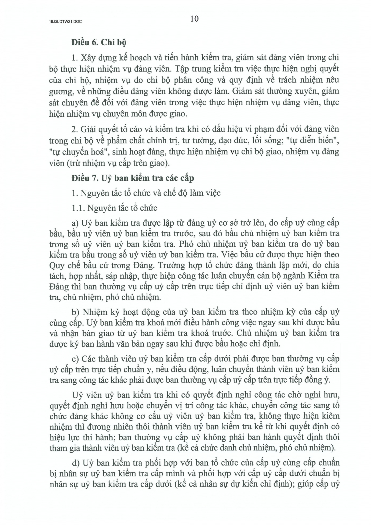 quy dinh so 21-qD tw ve cong tac kiem tra, giam sat, ky luat cua Dang hinh anh 10