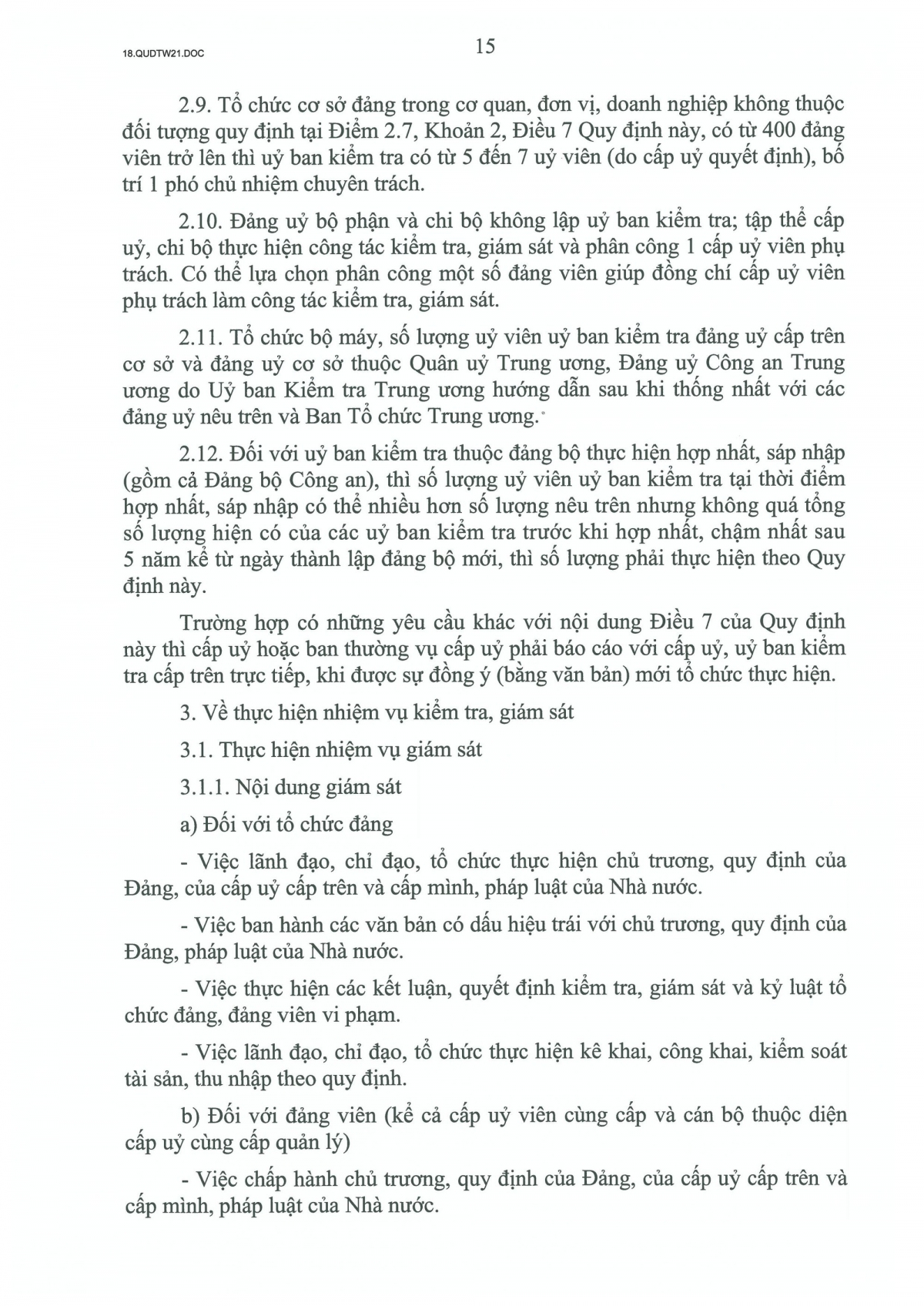 quy dinh so 21-qD tw ve cong tac kiem tra, giam sat, ky luat cua Dang hinh anh 15