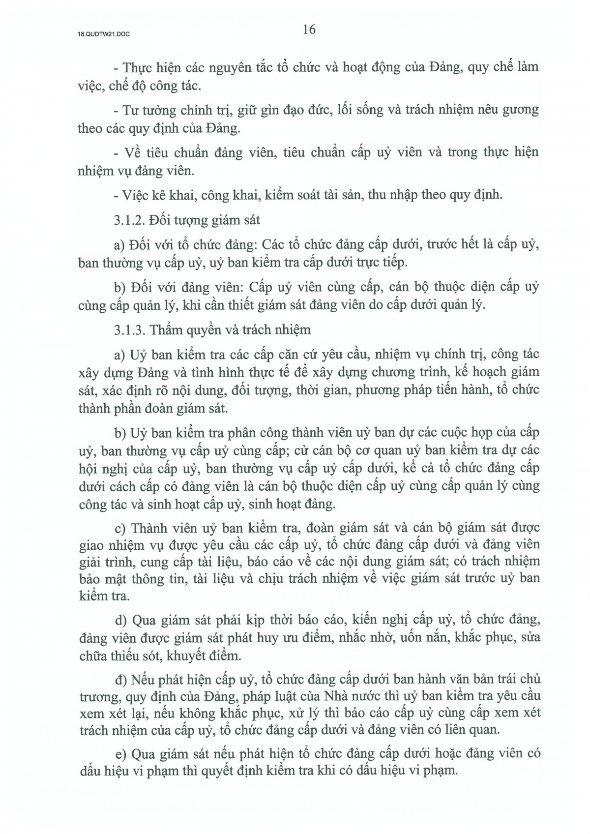 quy dinh so 21-qD tw ve cong tac kiem tra, giam sat, ky luat cua Dang hinh anh 16