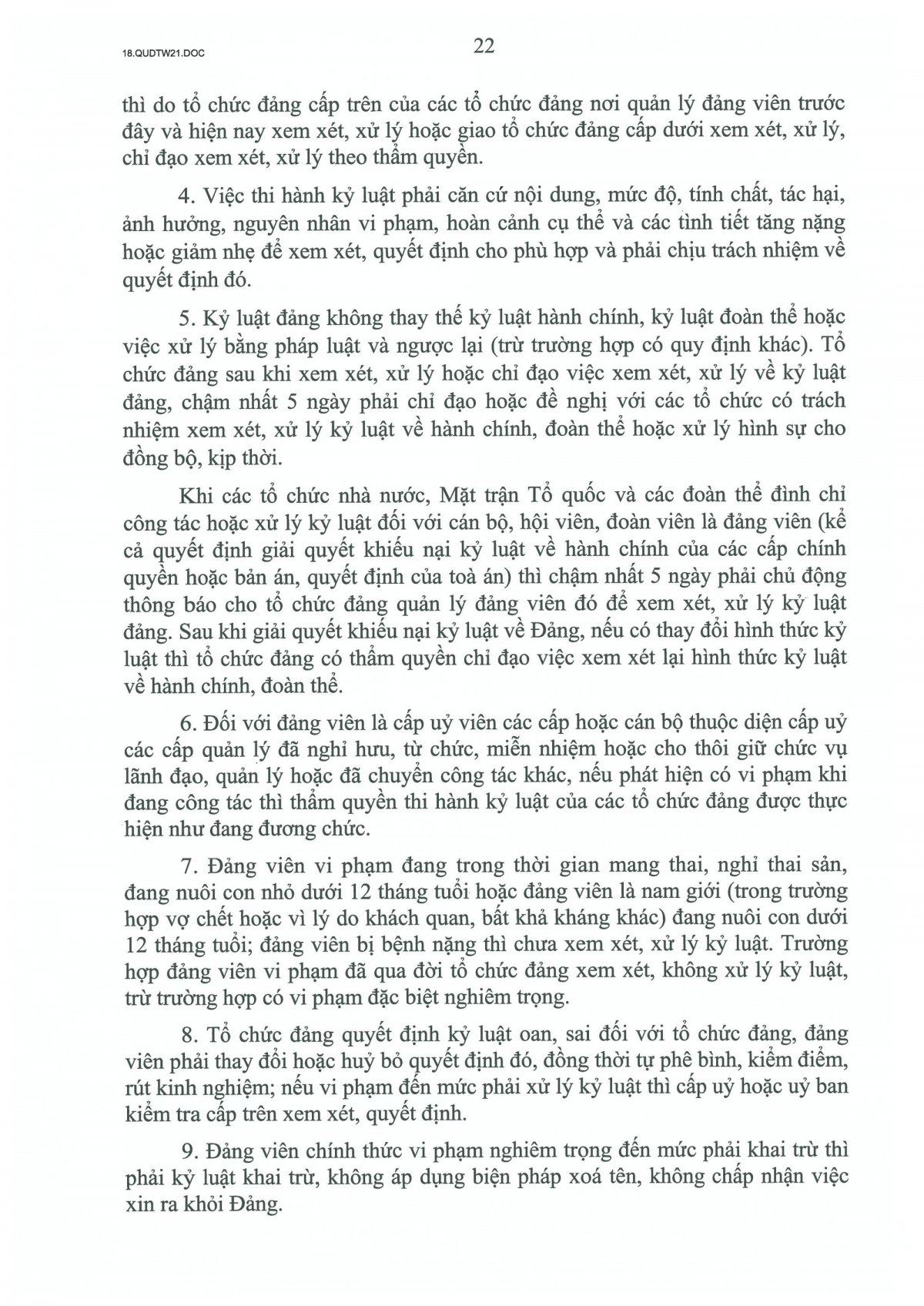 quy dinh so 21-qD tw ve cong tac kiem tra, giam sat, ky luat cua Dang hinh anh 22