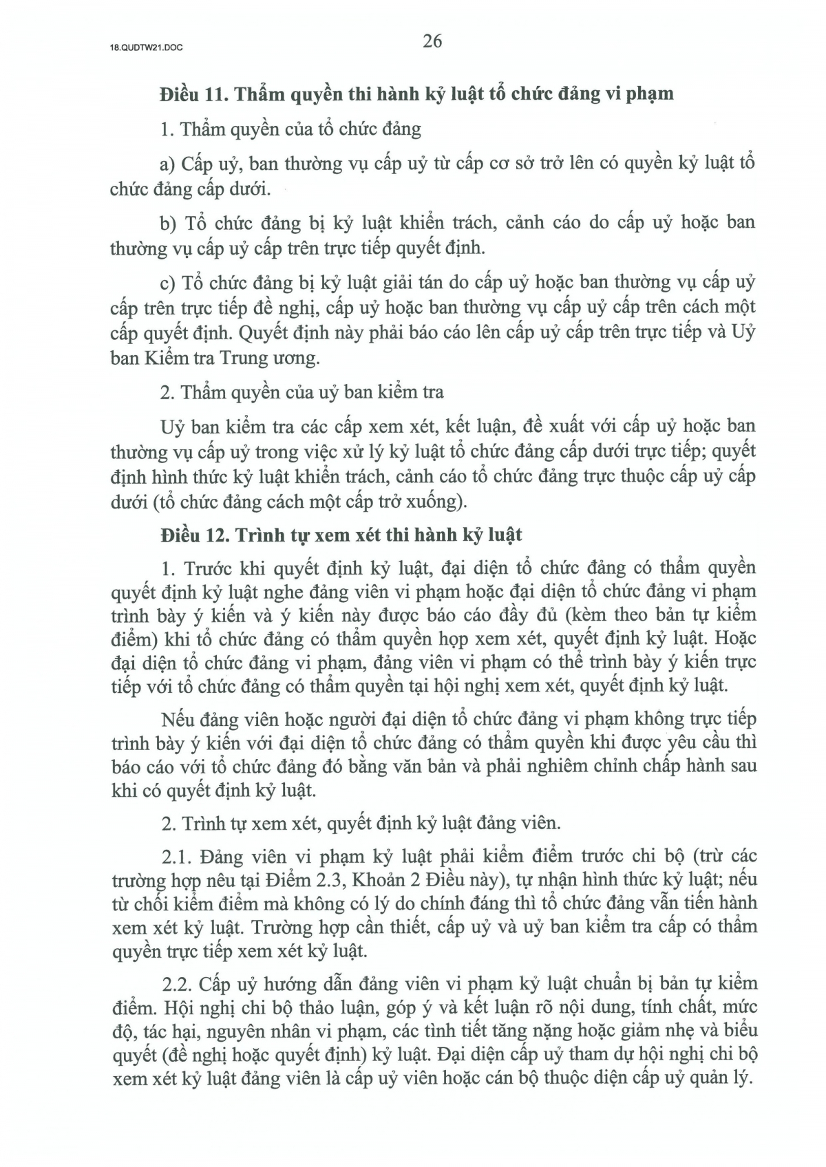 quy dinh so 21-qD tw ve cong tac kiem tra, giam sat, ky luat cua Dang hinh anh 26