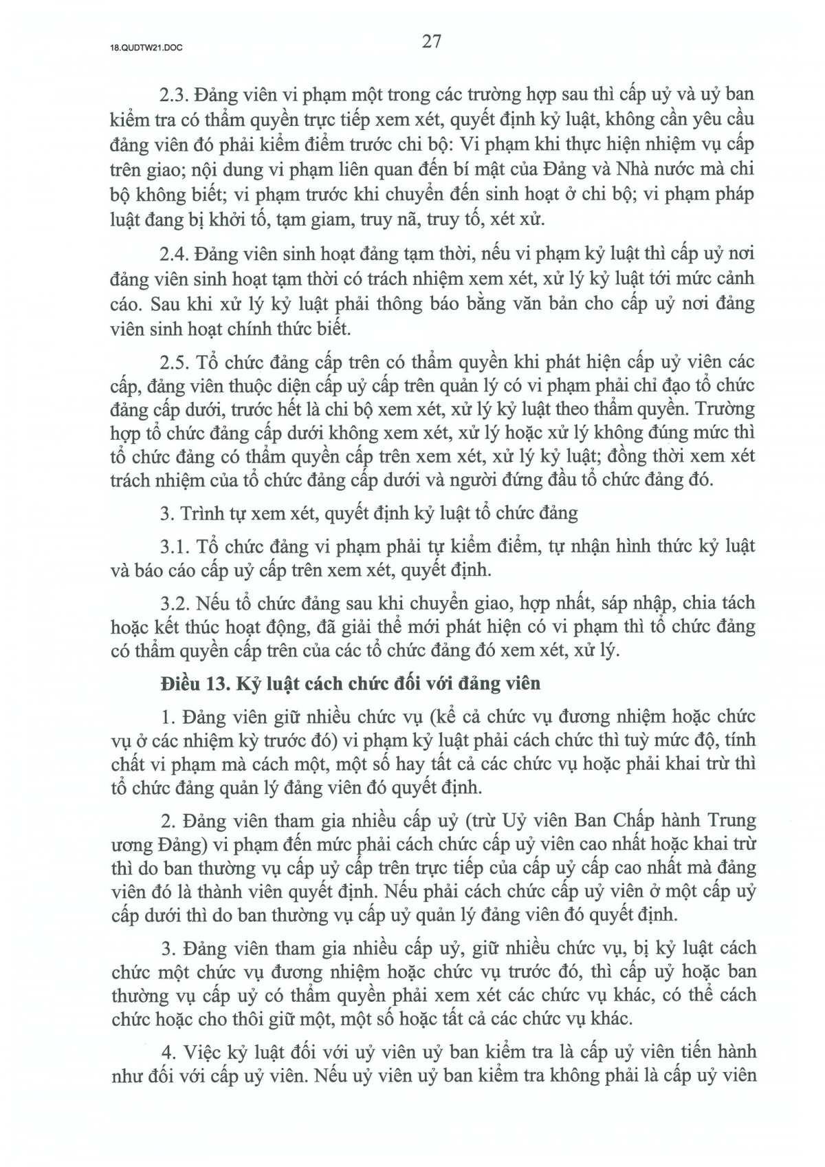 quy dinh so 21-qD tw ve cong tac kiem tra, giam sat, ky luat cua Dang hinh anh 27