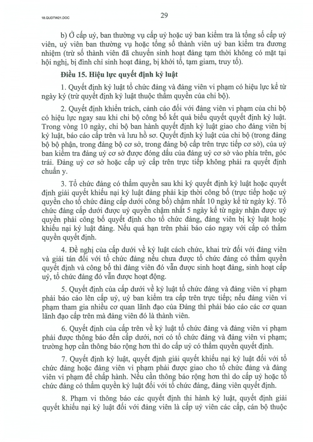 quy dinh so 21-qD tw ve cong tac kiem tra, giam sat, ky luat cua Dang hinh anh 29