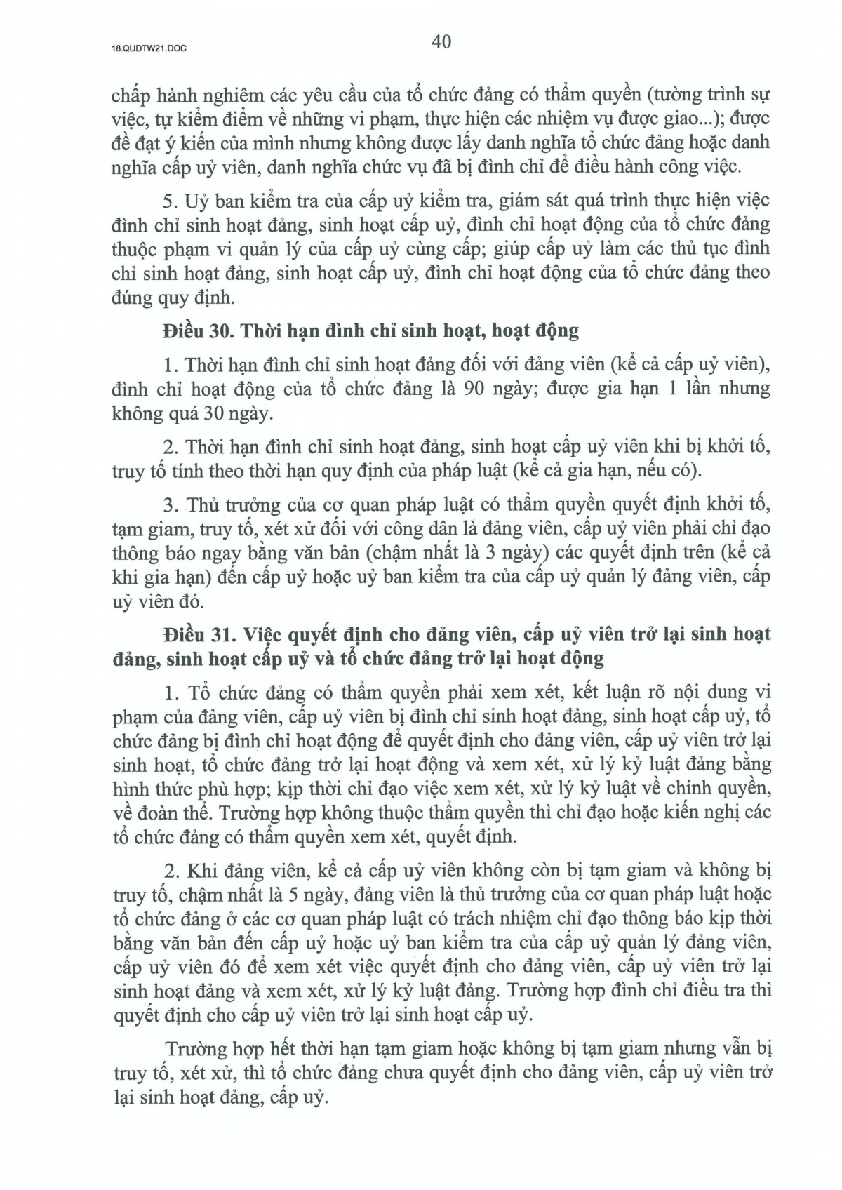 quy dinh so 21-qD tw ve cong tac kiem tra, giam sat, ky luat cua Dang hinh anh 40