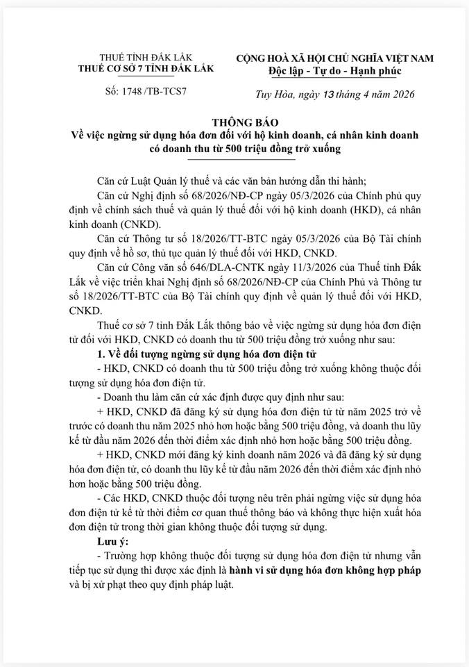 doanh thu duoi 500 trieu dong, ho kinh doanh xuat hoa don dien tu co bi phat hinh anh 1