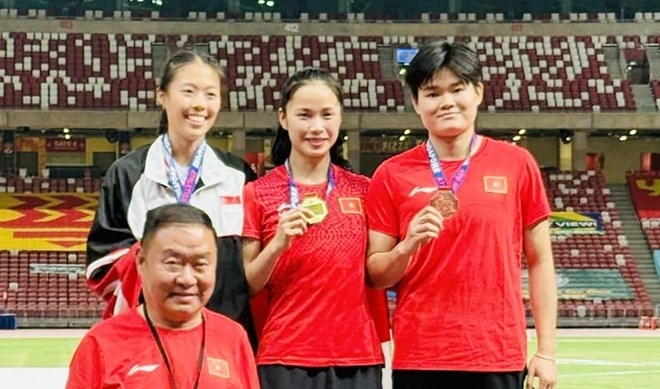 first gold for vietnam at singapore open track field championships picture 1