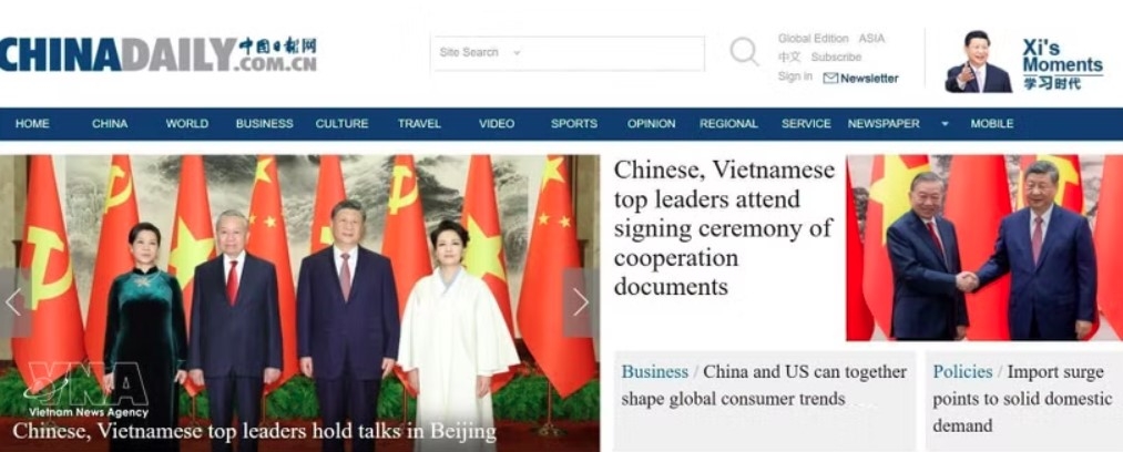 chinese media highlight top vietnamese leader s activities in china picture 1