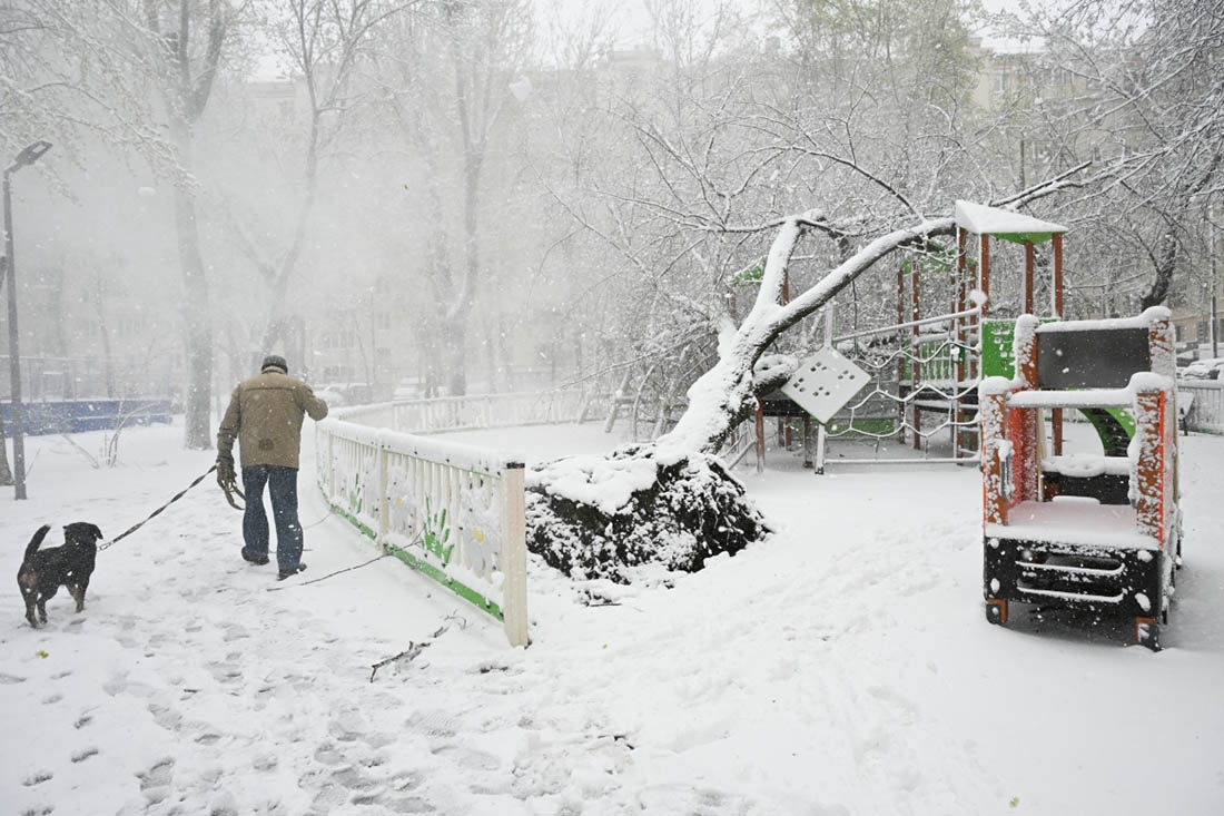 bao tuyet trai mua phu trang moscow, giao thong te liet, nhieu phuong tien hu hai hinh anh 1