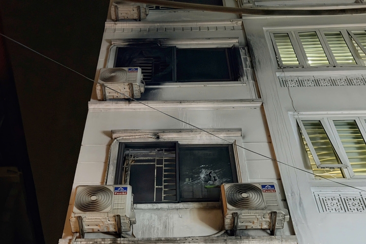 chay nha tren pho hong ha ha noi , 5 nguoi mac ket hinh anh 1