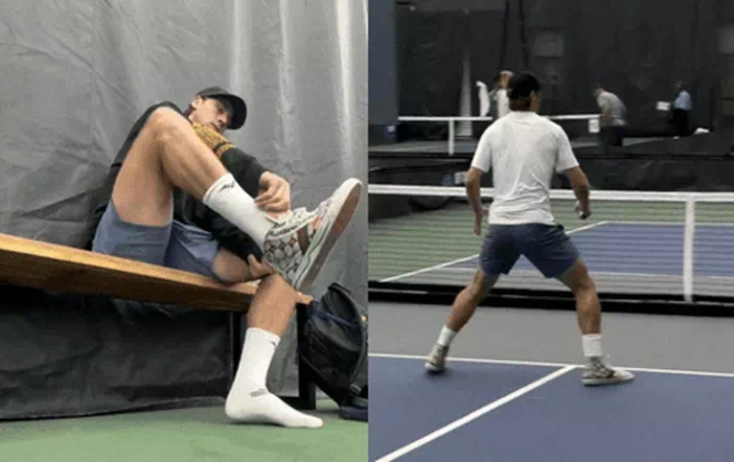 tay vot pickleball hang dau the gioi gay sot khi dien giay thoi trang thi dau hinh anh 1