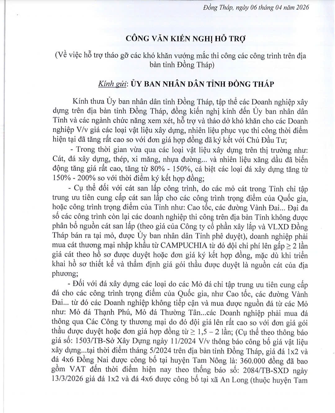 nhieu doanh nghiep ky don cau cuu ubnd tinh Dong thap thao go cac kho khan hinh anh 3