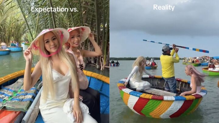 clip 2 co gai tay quay tit tren thuyen thung hoi an thu hut 27 trieu luot xem hinh anh 1