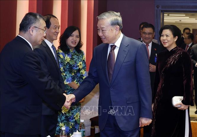 tong bi thu, chu tich nuoc to lam gap mat nhan sy huu nghi viet nam - trung quoc hinh anh 1