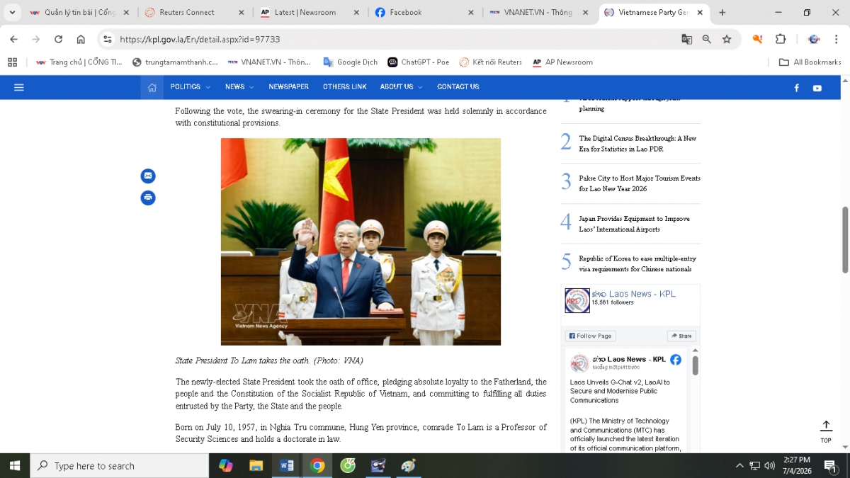 Báo chí quốc tế ghi nhận dấu ấn “kế thừa” và “đổi mới” tại Kỳ họp thứ Nhất