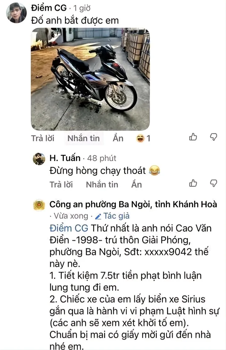 Thách thức "đố anh bắt được em" trên Facebook, nam thanh niên bị mời làm việc