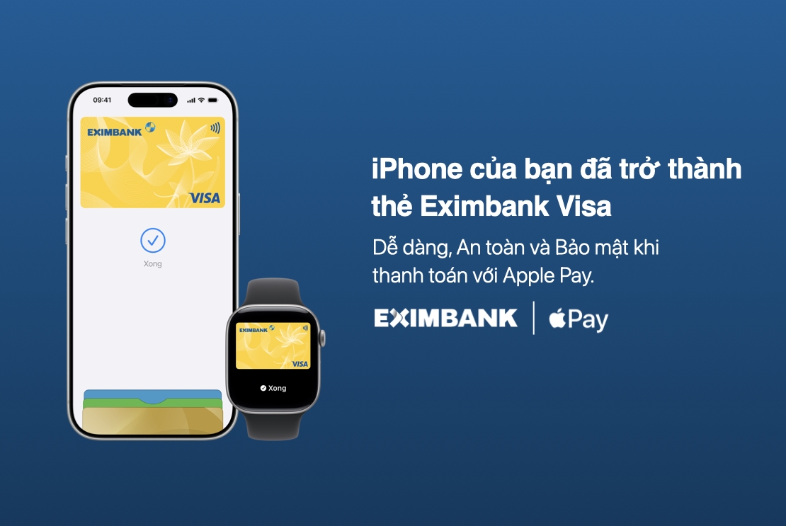 sau garmin pay va samsung pay, eximbank tich hop apple pay cho the visa hinh anh 1