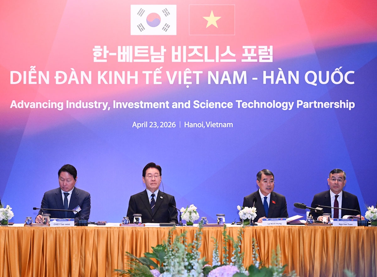 thu tuong le minh hung va tong thong han quoc lee jae myung du toa dam ban tron hinh anh 2