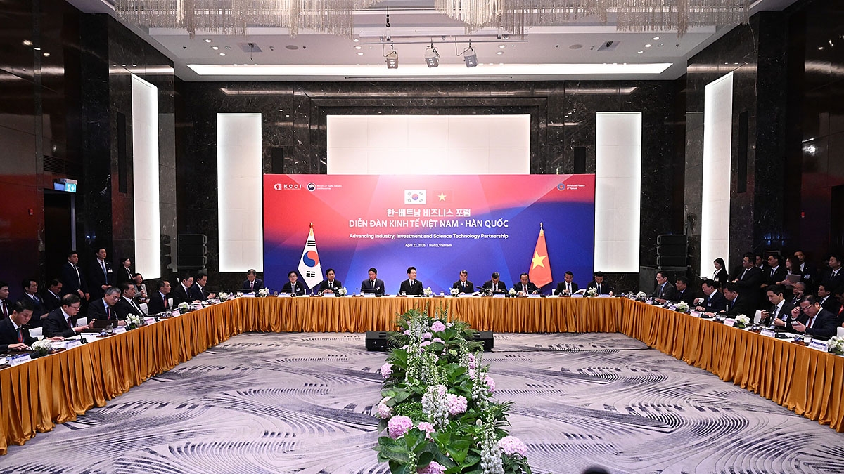 thu tuong le minh hung va tong thong han quoc lee jae myung du toa dam ban tron hinh anh 1