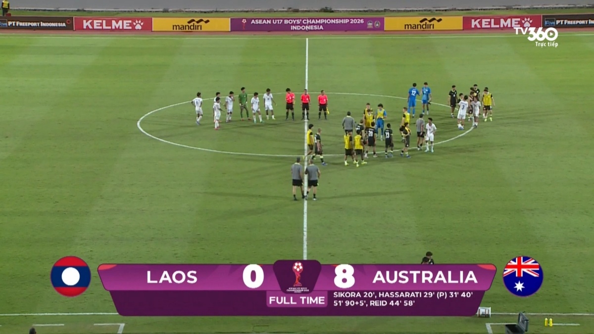 ket qua u17 Dong nam A 2026 hom nay 24 4 u17 lao thua 0-8 truoc u17 australia hinh anh 2