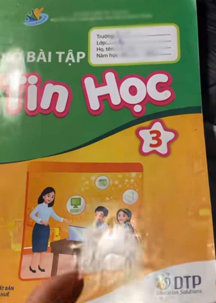 Vở bài tập Tin học lớp 3 in link "web đen": Đơn vị phát hành thông báo khẩn