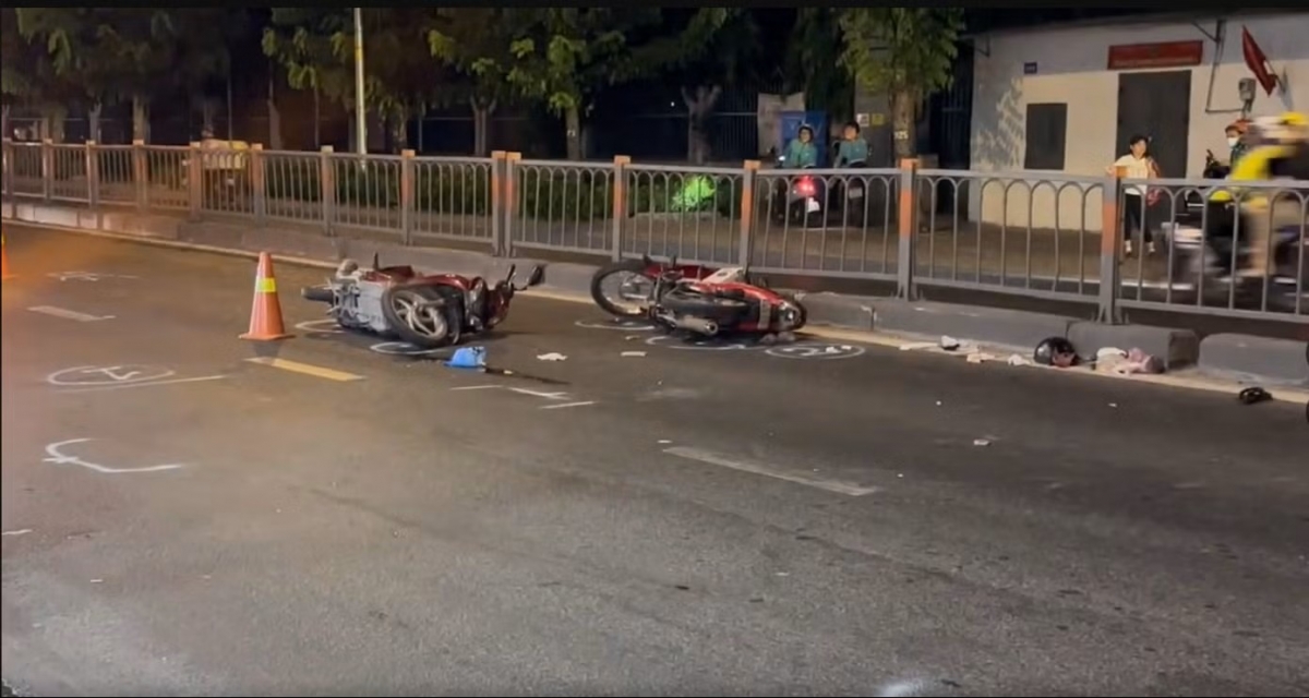 va cham xe may, hai nguoi nguy kich hinh anh 1