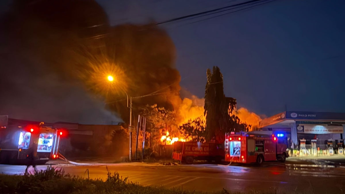 chay nha kho cong ty san xuat ghe sofa sat vach cay xang o tp.hcm hinh anh 2